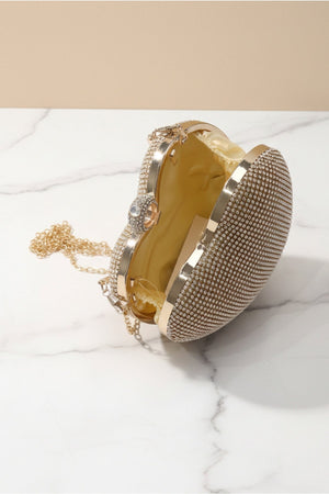 Carraig Donn Gold Chainmail Ring Detail Heart Clutch Bag