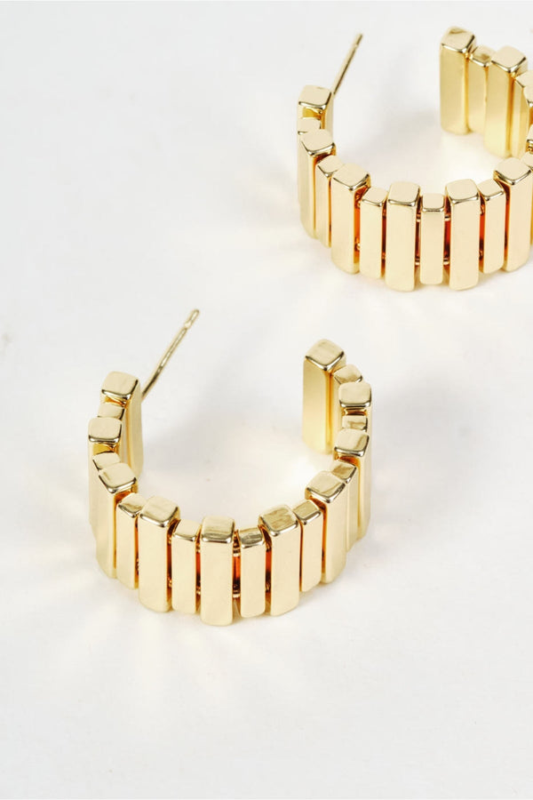 Carraig Donn Gold Chunky Segmented Hoop Earrings