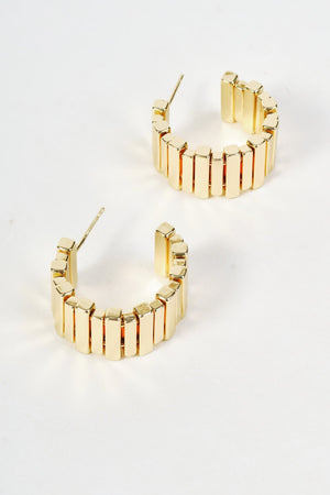 Carraig Donn Gold Chunky Segmented Hoop Earrings