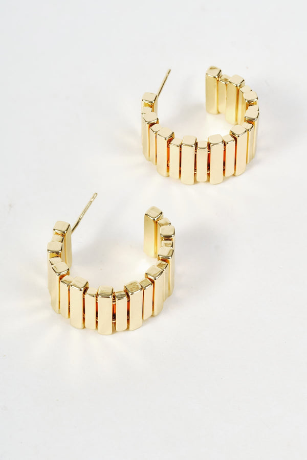 Carraig Donn Gold Chunky Segmented Hoop Earrings