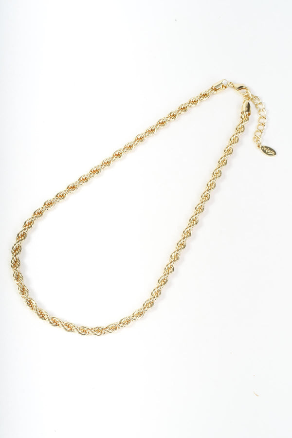 Carraig Donn Gold Chunky Twisted Rope Chain Necklace