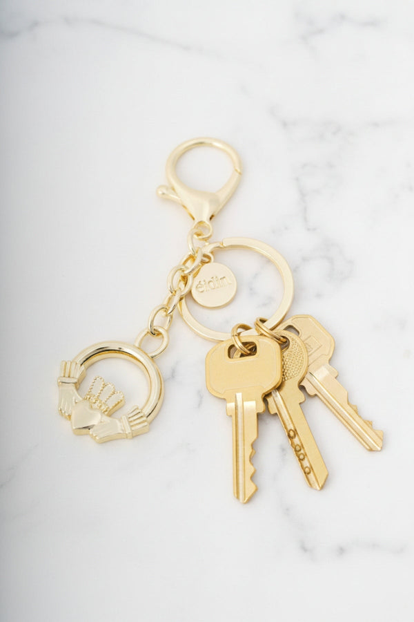 Carraig Donn Gold Claddagh Handbag Charm Keyring
