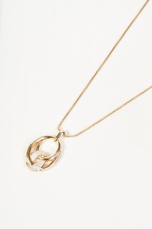 Carraig Donn Gold Clear Rhinestone Double Loop Pendant Necklace