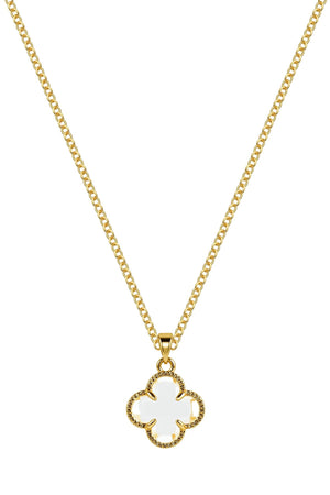 Carraig Donn Gold Clover Clear Crystal Pendant Necklace
