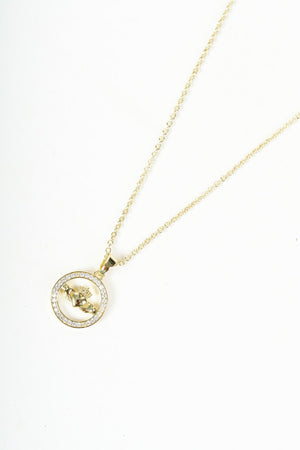 Carraig Donn Gold Diamante Claddagh Pendant Necklace
