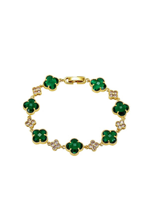 Carraig Donn Gold & Emerald Clover Bracelet