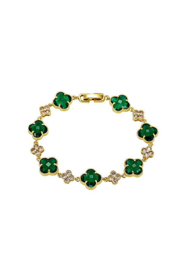 Carraig Donn Gold & Emerald Clover Bracelet