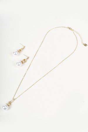 Carraig Donn Gold Faux Pearl Twist Drop Earrings