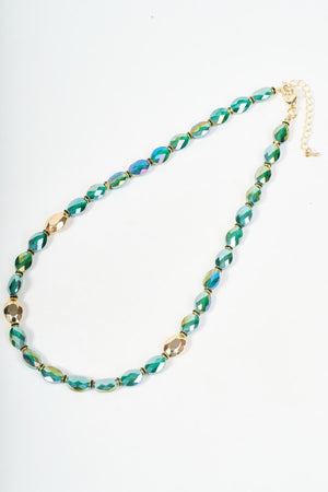 Carraig Donn Gold & Green Oval Beaded Necklace