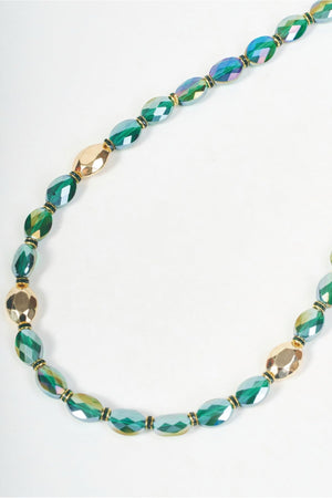 Carraig Donn Gold & Green Oval Beaded Necklace