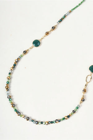 Carraig Donn Gold & Green Stone Long Beaded Necklace