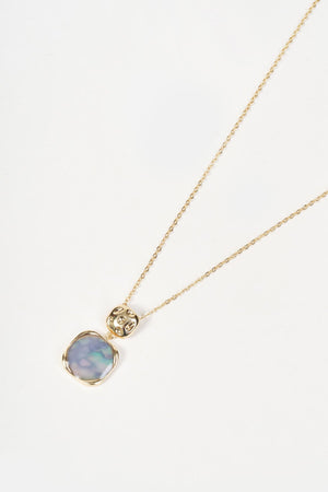 Carraig Donn Gold & Grey Square Drop Pendant Necklace