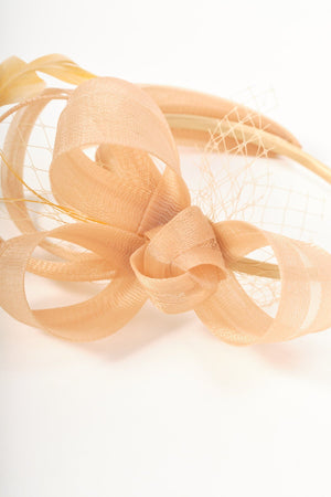 Carraig Donn Gold Hairband Fascinator with Bow & Feathers Fascinator Hairband