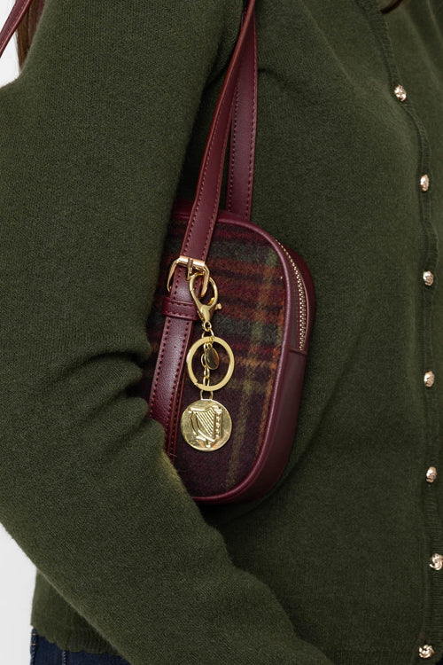 Gold Harp Handbag Charm Keyring