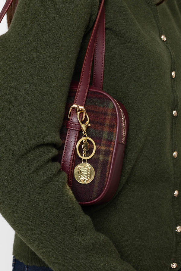 Carraig Donn Gold Harp Handbag Charm Keyring