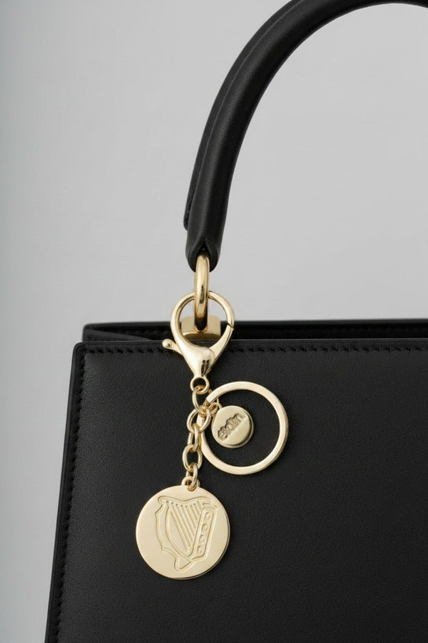 Carraig Donn Gold Harp Handbag Charm Keyring