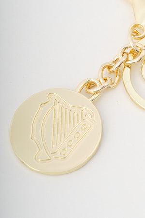 Carraig Donn Gold Harp Handbag Charm Keyring