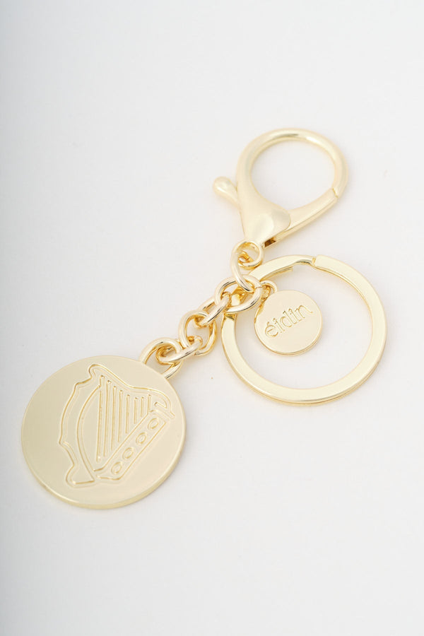 Carraig Donn Gold Harp Handbag Charm Keyring