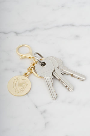 Gold Harp Handbag Charm Keyring