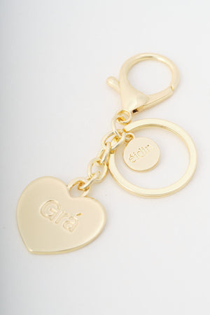 Carraig Donn Gold Heart "Gra" Handbag Charm Keyring