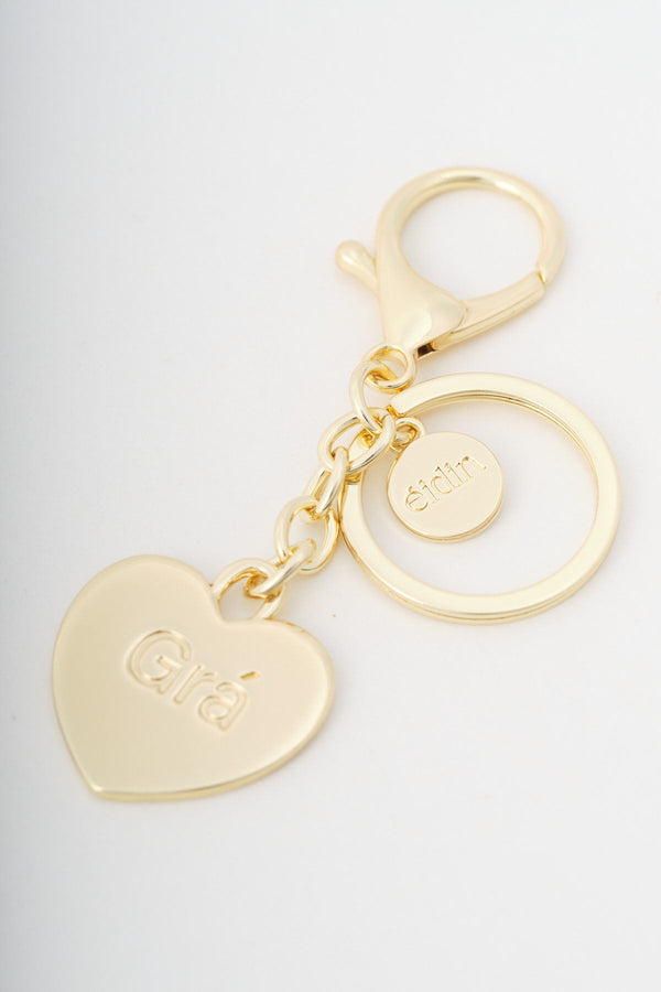 Carraig Donn Gold Heart "Gra" Handbag Charm Keyring