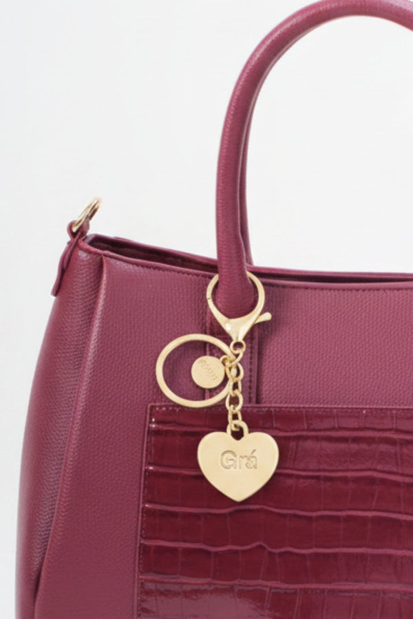 Carraig Donn Gold Heart "Gra" Handbag Charm Keyring