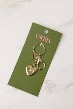 Carraig Donn Gold Heart "Gra" Handbag Charm Keyring
