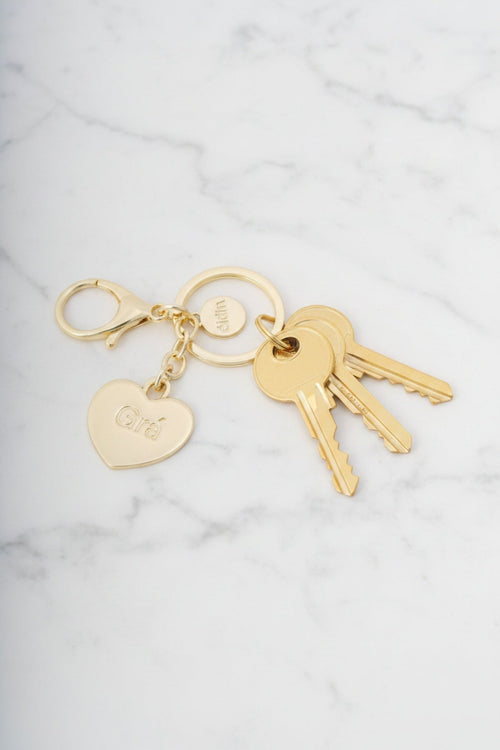 Carraig Donn Gold Heart "Gra" Handbag Charm Keyring