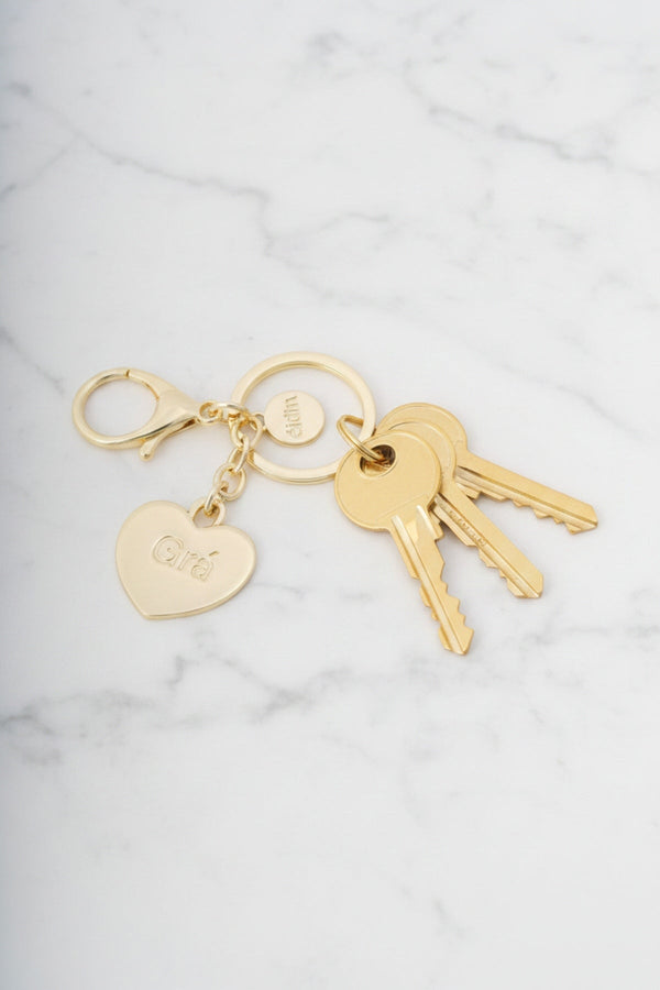 Carraig Donn Gold Heart "Gra" Handbag Charm Keyring