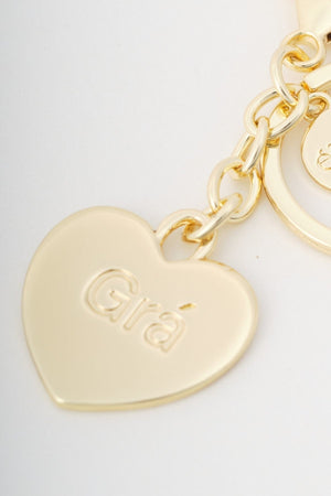 Carraig Donn Gold Heart "Gra" Handbag Charm Keyring