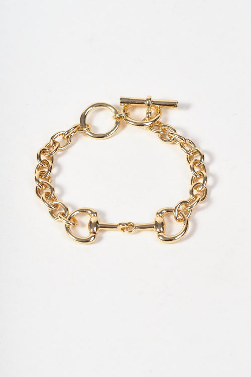 Gold Horsebit Link Chain Bracelet