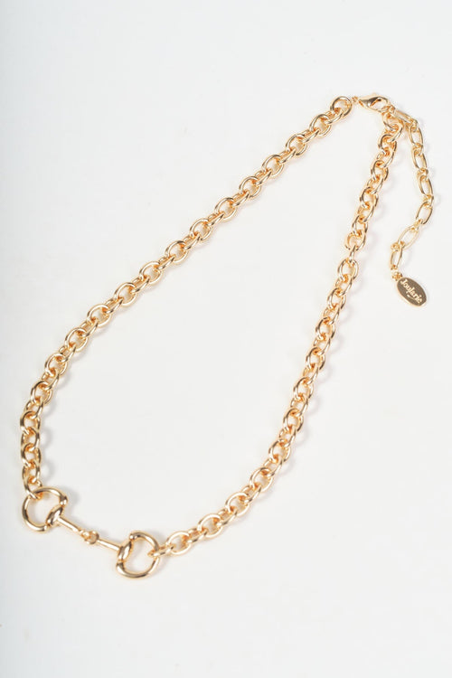 Gold Horsebit Link Chain Necklace