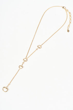 Carraig Donn Gold Horsebit Link Y-Lariat Necklace