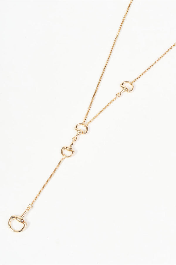 Carraig Donn Gold Horsebit Link Y-Lariat Necklace