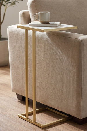 Carraig Donn Gold Hugo Mirrored Iron 56cm Side Table