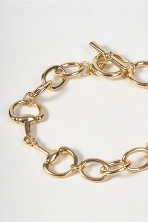 Carraig Donn Gold Interlocking Horsebit Link Chunky Bracelet