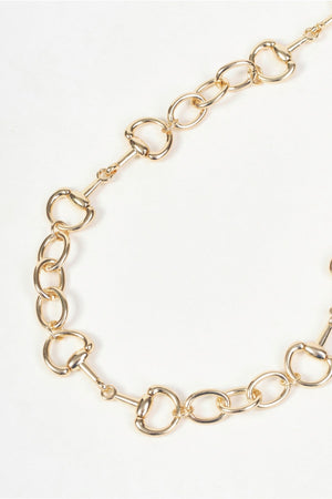 Carraig Donn Gold Interlocking Horsebit Link Chunky Necklace