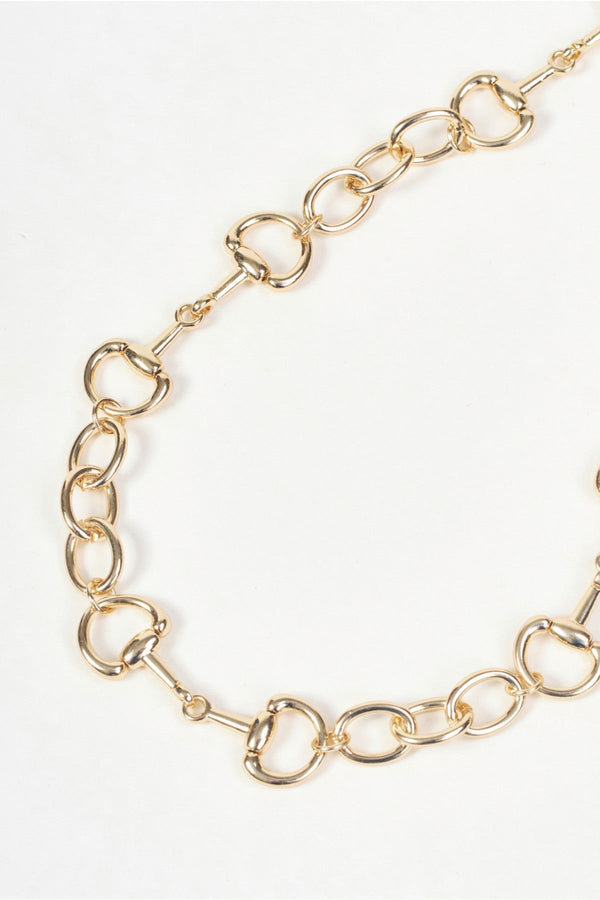 Carraig Donn Gold Interlocking Horsebit Link Chunky Necklace