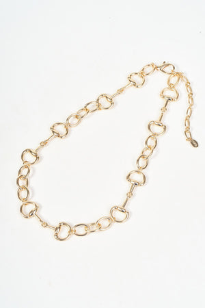 Carraig Donn Gold Interlocking Horsebit Link Chunky Necklace