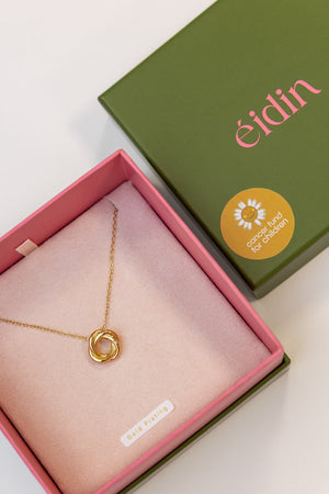 Carraig Donn Gold Interlocking Knot Charity Necklace