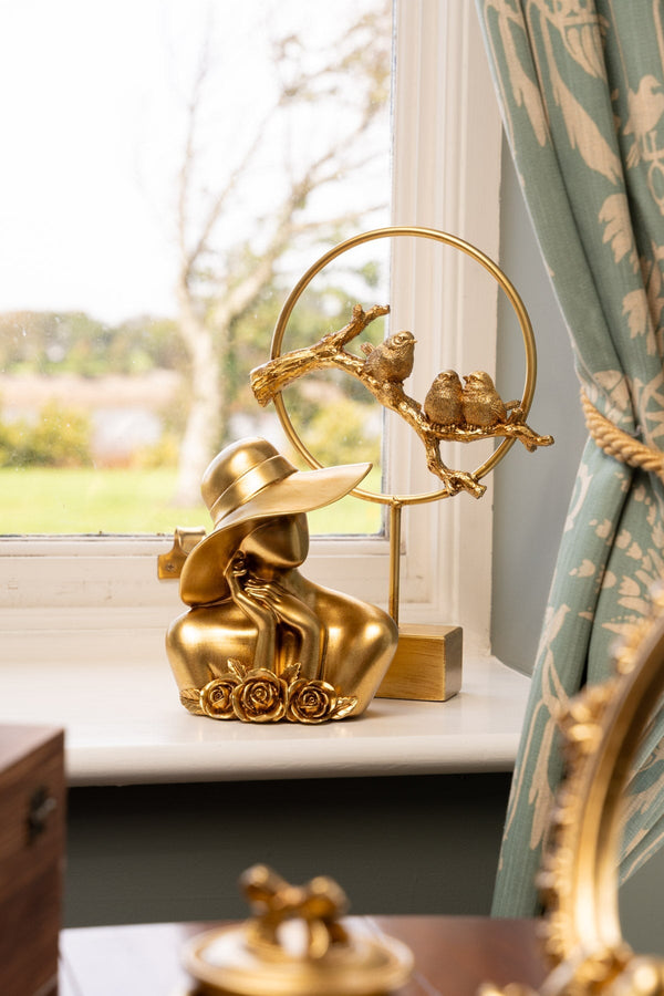 Carraig Donn Gold Lady With Hat Bust Decorative Ornament