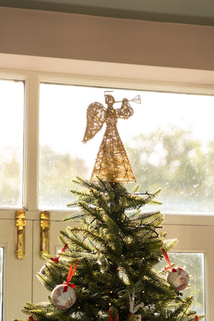 Carraig Donn Gold LED Trumpet Playing Angel Christmas Tree Topper