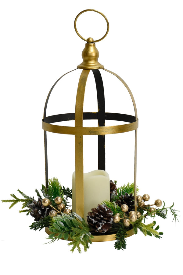 Carraig Donn Gold Metal Cage H37cm Christmas Lantern