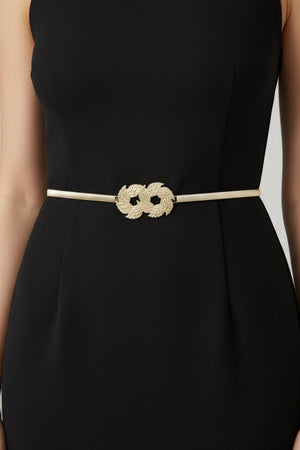 Carraig Donn Gold Metal Double Weave Clasp Elasticated Waist Belt