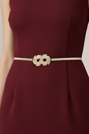 Carraig Donn Gold Metal Double Weave Clasp Elasticated Waist Belt