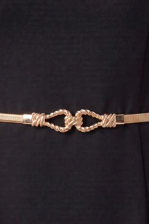 Carraig Donn Gold Metal Rope Clasp Elasticated Waist Belt
