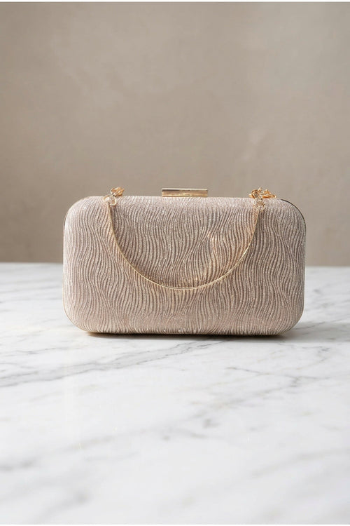 Carraig Donn Gold Metallic Textured Clutch Bag