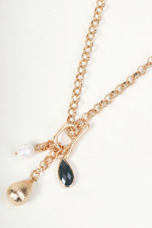 Carraig Donn Gold Mixed Charm Drop Necklace