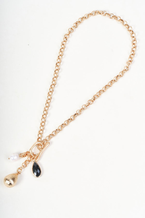 Carraig Donn Gold Mixed Charm Drop Necklace