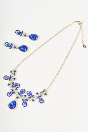 Carraig Donn Gold Multi Blue Gemstone Statement Drop Earrings